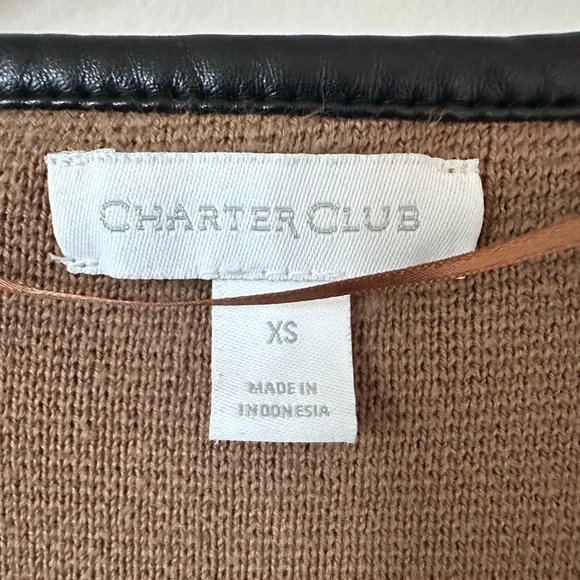 Charter Club Women's Milano Cotton Colorblocked Cardigan - Picture 4 of 5